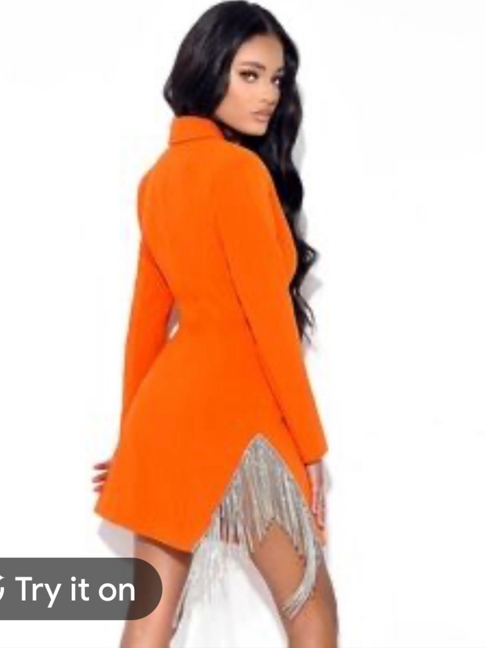 Miss Circle Orange Blazer with Fringe Dress XL 12/14